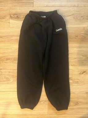Comfrt Kids Black Fleece Jogger Pants